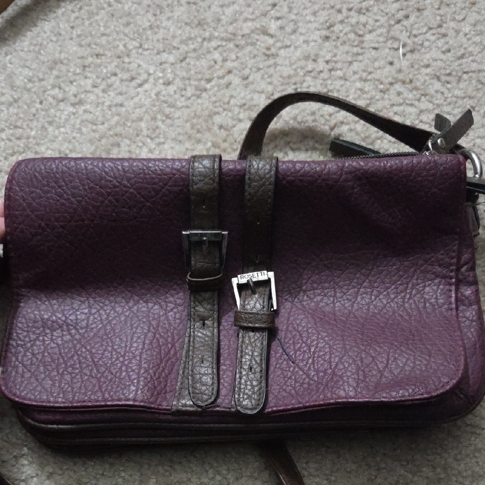 Purple Leather Crossbody Bag